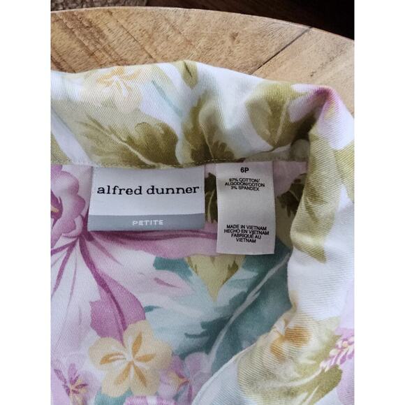 ALFRED DUNNER Tropical Floral Stretch Jacket Womens 6P Hawaiin Blooms EUC - Picture 8 of 9